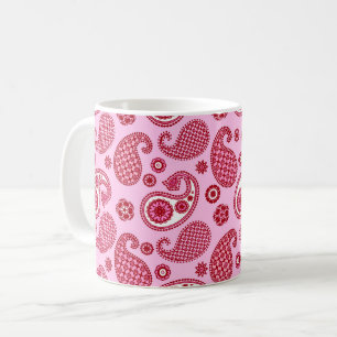 Mug Paisley Motif, Pepperment rose et blanc
