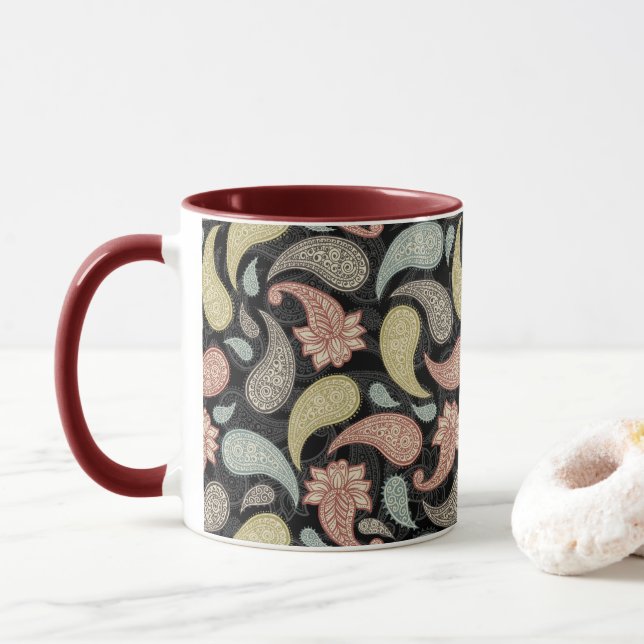 Mug Paisley Pattern  (Avec donut)