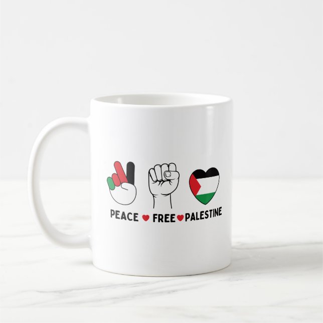 Mug paix amour palestine -liberté pour les palestinien (Gauche)
