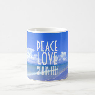 Mug Paix, amour, pieds de Sandy