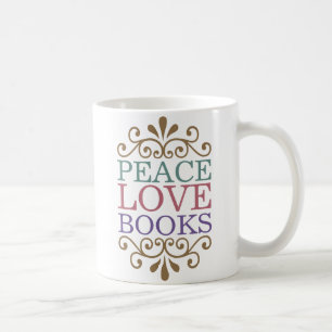 Mug Paix élégante, amour, livres