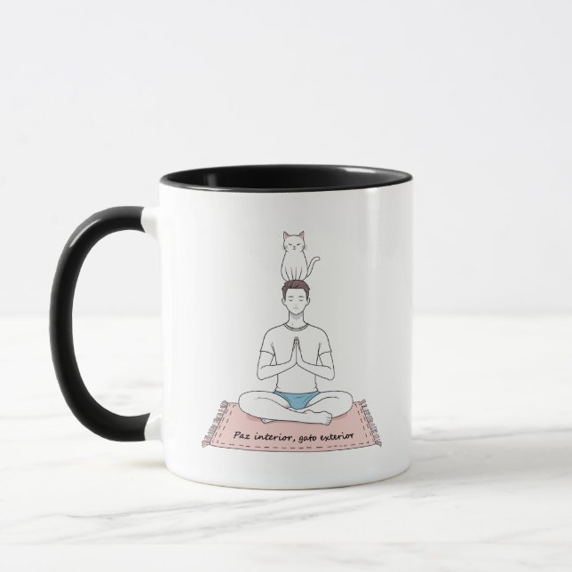 Mug Paix Intérieure, Chat Extérieur (Gauche)