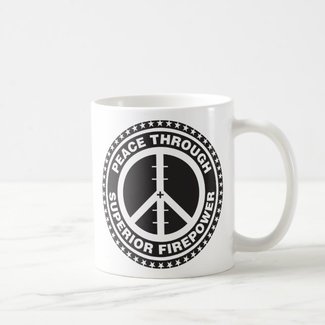 Mug Paix par la puissance de feu supérieure (Droite)