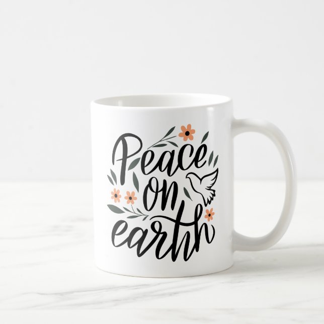 Mug Paix sur Terre Design Floral (Droite)