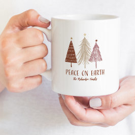 Mug Paix sur Terre Joyeux Noël Arbres de neige