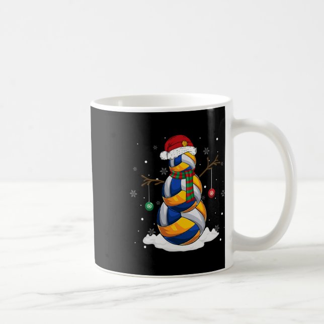 Mug Pajama de Noël du volley-ball du Snowman Santa Hat (Droite)