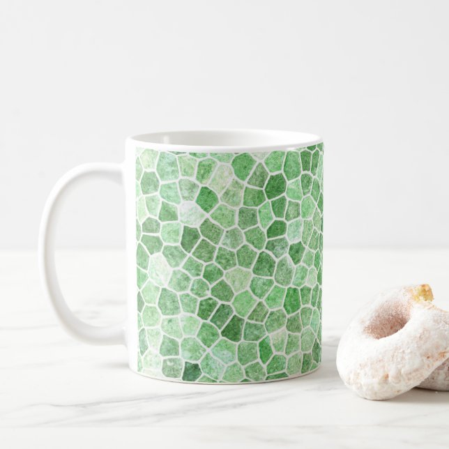 Mug Pale Emerald and Pistachio Cobbled Patchwork (Avec donut)