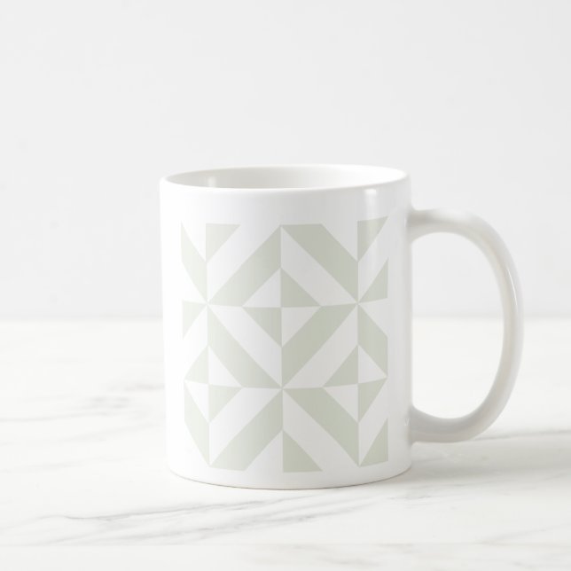Mug Pale Gray Geometric Deco Cube Pattern (Droite)
