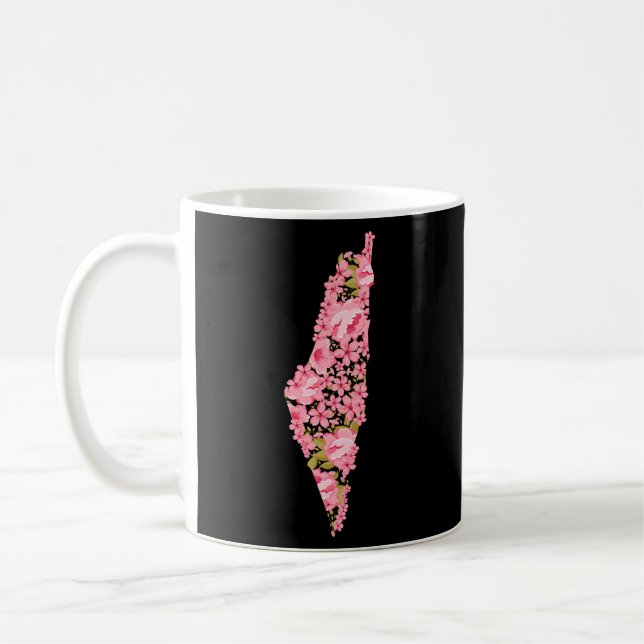 Mug Palestine Carte à fleurs palestinienne (Gauche)