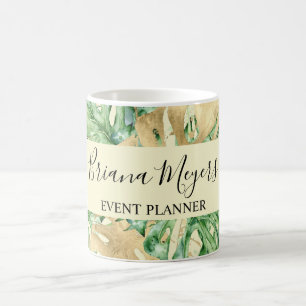 Mug Palm Feuille Gold Tropical Jaune