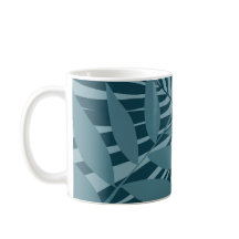 palme & feuille tropicale abstrait en gris vert bl