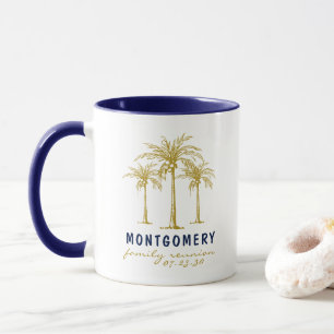 Mug Palmier Doré Tropical Réunion de Famille Personnal
