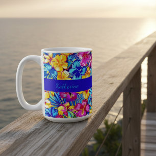 Mug Palmier floral tropical hawaïen coloré