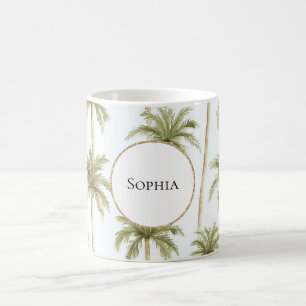 Mug Palmiers blancs verts tropicaux