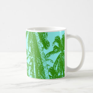 Mug Palmiers tropicaux. Motif à feuilles posterisées..