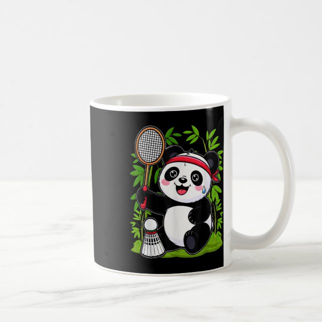 Mug Panda Badminton Exhaussé - Funny mignonne Shuttle  (Droite)