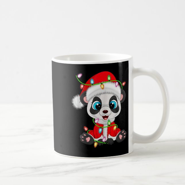 Mug Panda Christmas Lights Santa Costume Cute Animal X (Droite)