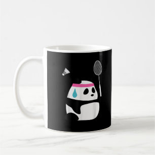 Mug Panda de badminton épuisé drôle mignon