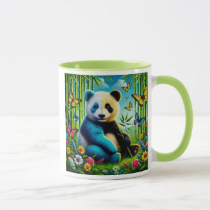 Mug Panda mignon dans un jardin de bambous.