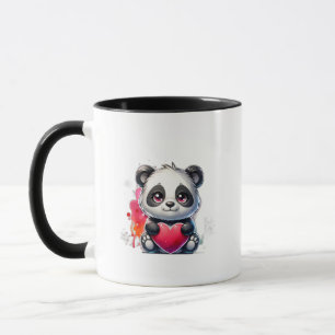 Mug Panda mignonne embrassant un coeur