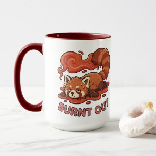 Mug Panda roux adorable "Épuisé" – Jolie esthétique fo