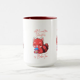 Mug Panda roux : Tout ce que je veux pour Noël c'est d