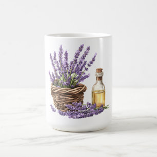 Mug Panier de lavande à l'aquarelle