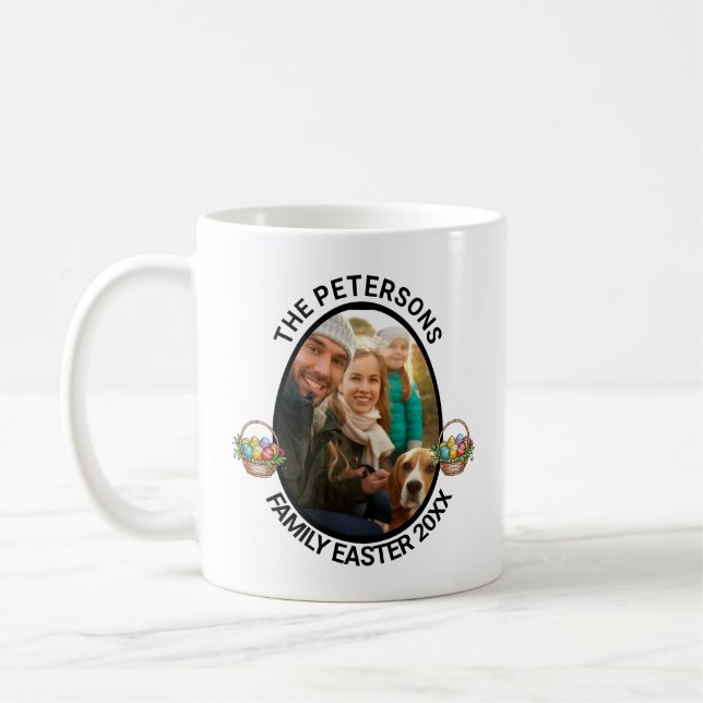 Mug Panier d'oeufs photo de Pâques personnalisé (Gauche)