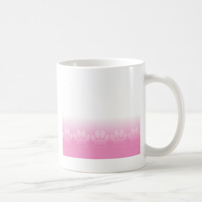 Mug Paniers Roses Et Blancs Avec Arrière - plan De New (Droite)