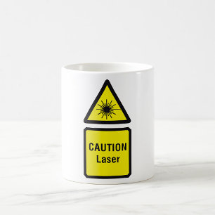 Mug Panneau d'avertissement de laser de prudence