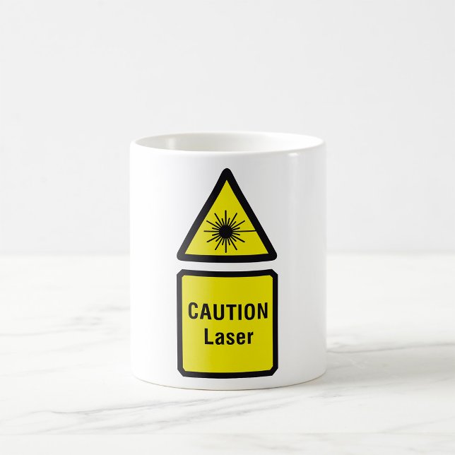 Mug Panneau d'avertissement de laser de prudence (Créateur téléchargé)