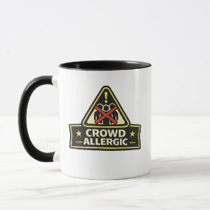 Mug Panneau d'avertissement drôle allergique à la foul