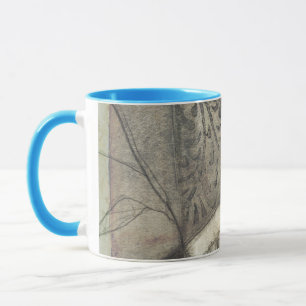 Mug Panneau de jardin avec Feuilles, fleurs et herbe