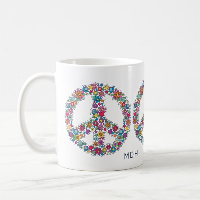 Mug Panneau de paix monographique personnalisé (Gauche)