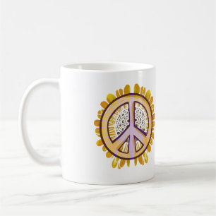 Mug Panneau de Paix Tournesol Art Cute fleur paisible