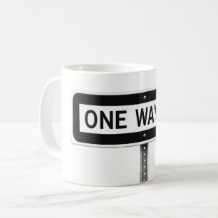 Mug Panneau de rue noir et blanc à sens unique