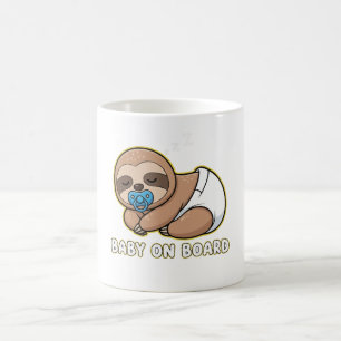 Mug Panneau de voiture "Bébé paresseux mignon endormi 