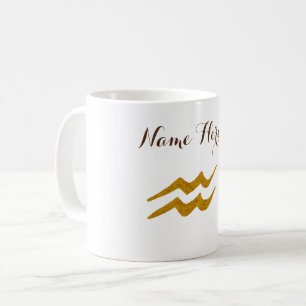 Mug Panneau Zodiaque Aquarius Nom personnalisé