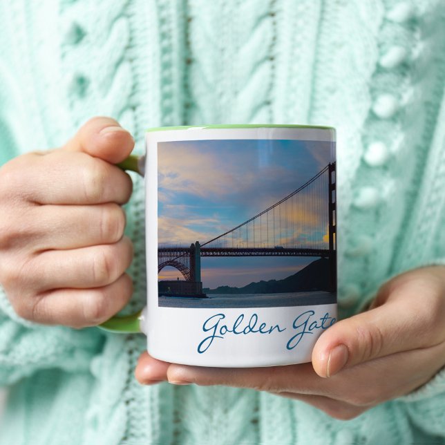 Mug Panorama sur le coucher de soleil du pont Golden G (Créateur téléchargé)