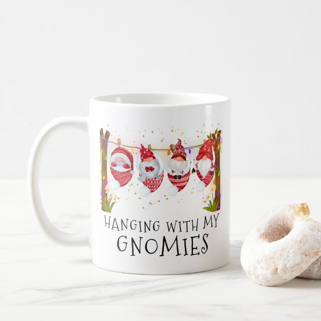 Mug Panser Avec Mes Gnomies Drôle Monogramme De Noël (Avec donut)