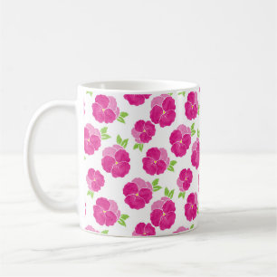 Mug Pansies d'aquarelle rose magenta