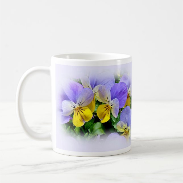 Mug Pansies - violet et jaune (Gauche)