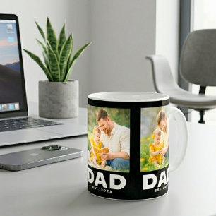 Mug Papa a établi Bold Black 3 Photo 