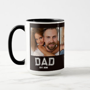Mug Papa a établi Élégant 3 Cadeaux Photo Noir