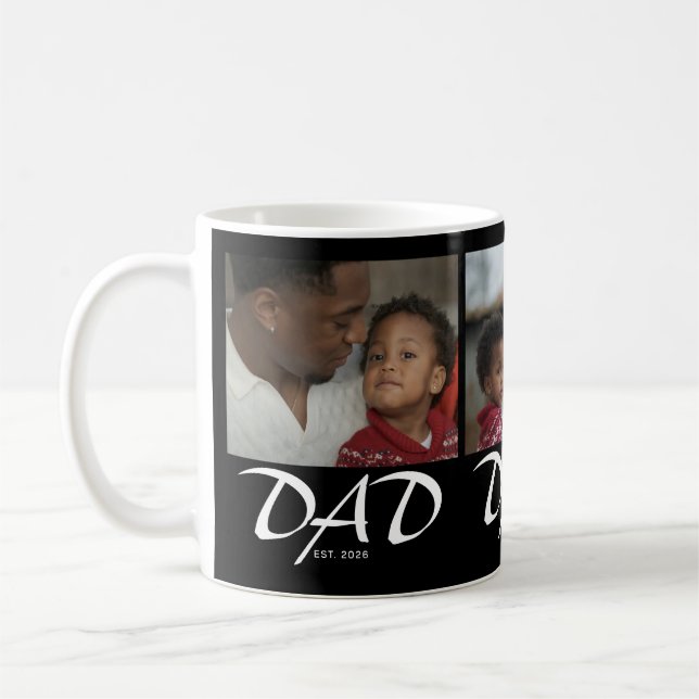 Mug Papa a établi un script moderne noir 3 Photo (Gauche)