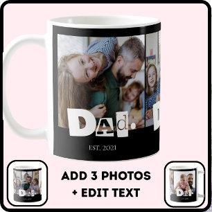 Mug Papa a établi une moderne collage photo de 3 enfan