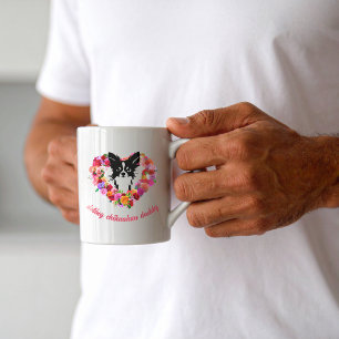 Mug papa chihuahua gâteux roses cœur Fête des Pères