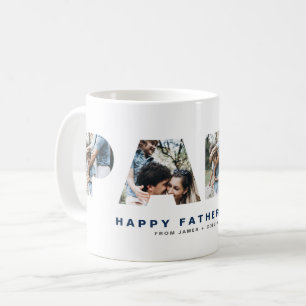 Mug PAPA Cutout Quatre Photo Collage Bonne Fête des pè