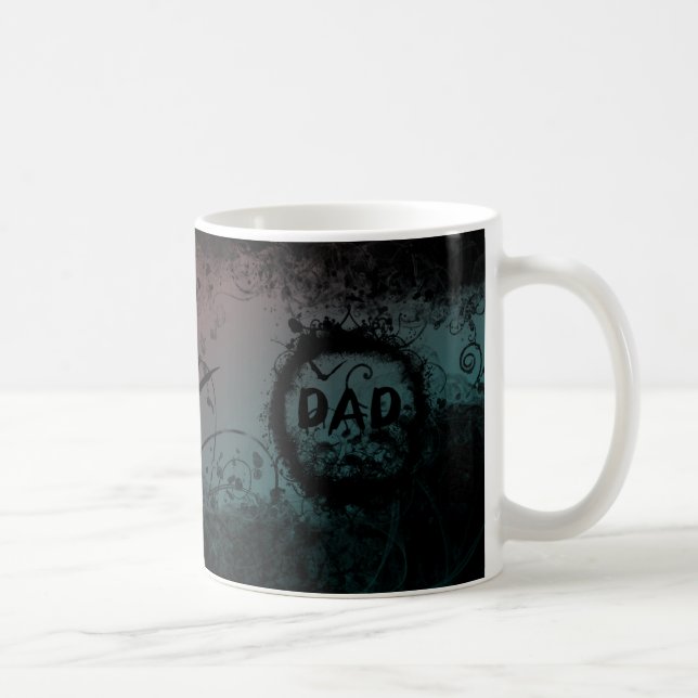 Mug Papa de Grunge-Goth avec des crânes et des chauves (Droite)