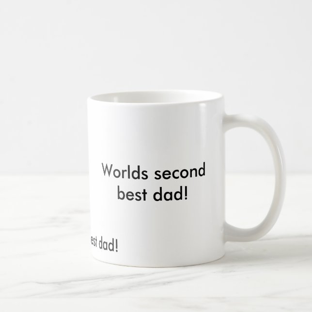 Mug Papa de meilleur des mondes deuxièmes ! , Papa des (Droite)